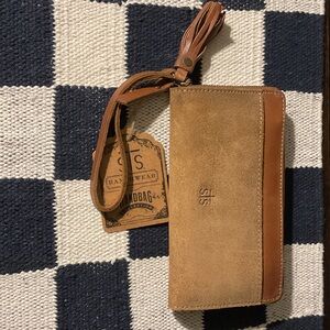 STS Ranchwear Two-Tone Brown Suede Wristlet Clutch